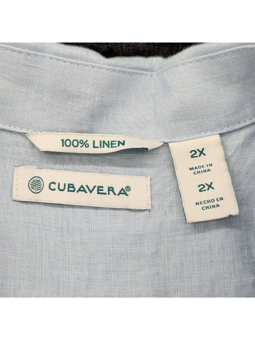 Cubavera 100% Linen Guayabera Shirt 2X Retro Pleat Airy Coastal Resort Tropical - Picture 2 of 8